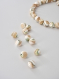 夜光貝ビーズ【玉サイズ約8mm】[メール便可] #295 En: Shell Beads -green turbo snail- (size:8mm) 貝殻
