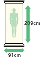 幅：91cm・縦：209cm