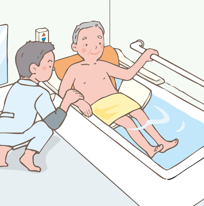 浴槽内やいすでの立ち座りに不安のある方 イメージ