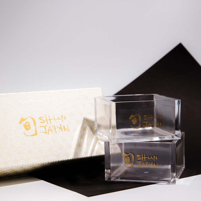 アクリル枡ペアセット 180cc/丸モ高木陶器