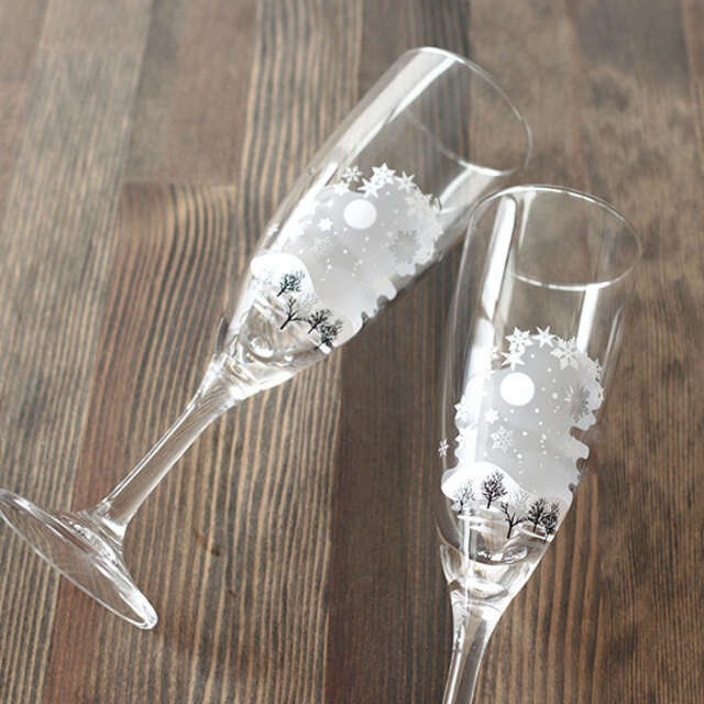 冷感雪結晶 スパークリンググラス ペアセット 箱入 | 丸モ高木陶器