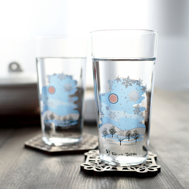 冷感雪結晶 スパークリンググラス ペアセット 箱入 | 丸モ高木陶器