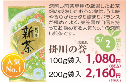 新茶 掛川の誉 100g 発送：5月4日頃から