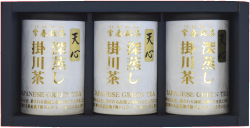 手摘み深蒸し掛川茶の天心100ｇ3缶入