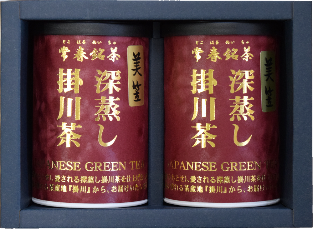 深蒸し掛川茶の美笠100ｇ2缶セット