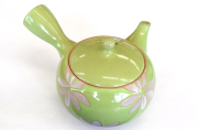 深蒸し急須【華みどり】平アミ（深蒸し用）約300cc