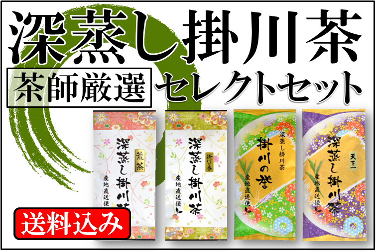【静岡茶】深蒸し掛川茶セレクトセット【茶師厳選】初めての方・色々試したい方におすすめ【送料込み※沖縄離島は別途】ポスト投函（代金引換不可）