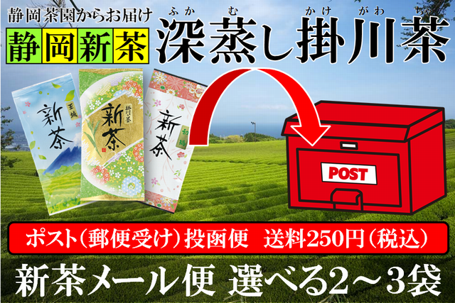 【新茶メール便】選べる新茶の深蒸し掛川茶セット【代引不可・日時指定不可・ラッピング不可】送料250円【発送日：一番遅い新茶仕上り日から】