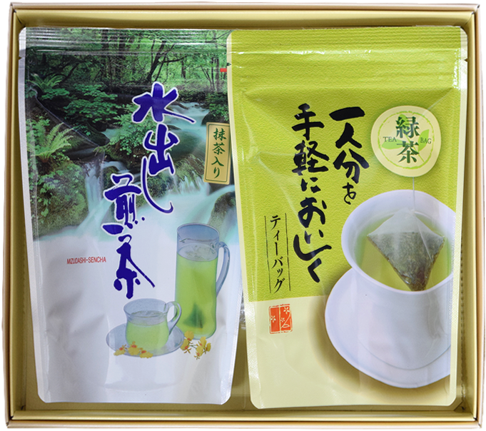 敬老の日 ギフト 緑茶 ティーバッグ 4g20入 水出し煎茶 ティーバッグ 5ｇ15入 セット【静岡茶・深蒸し掛川茶】【ラッピング有り】