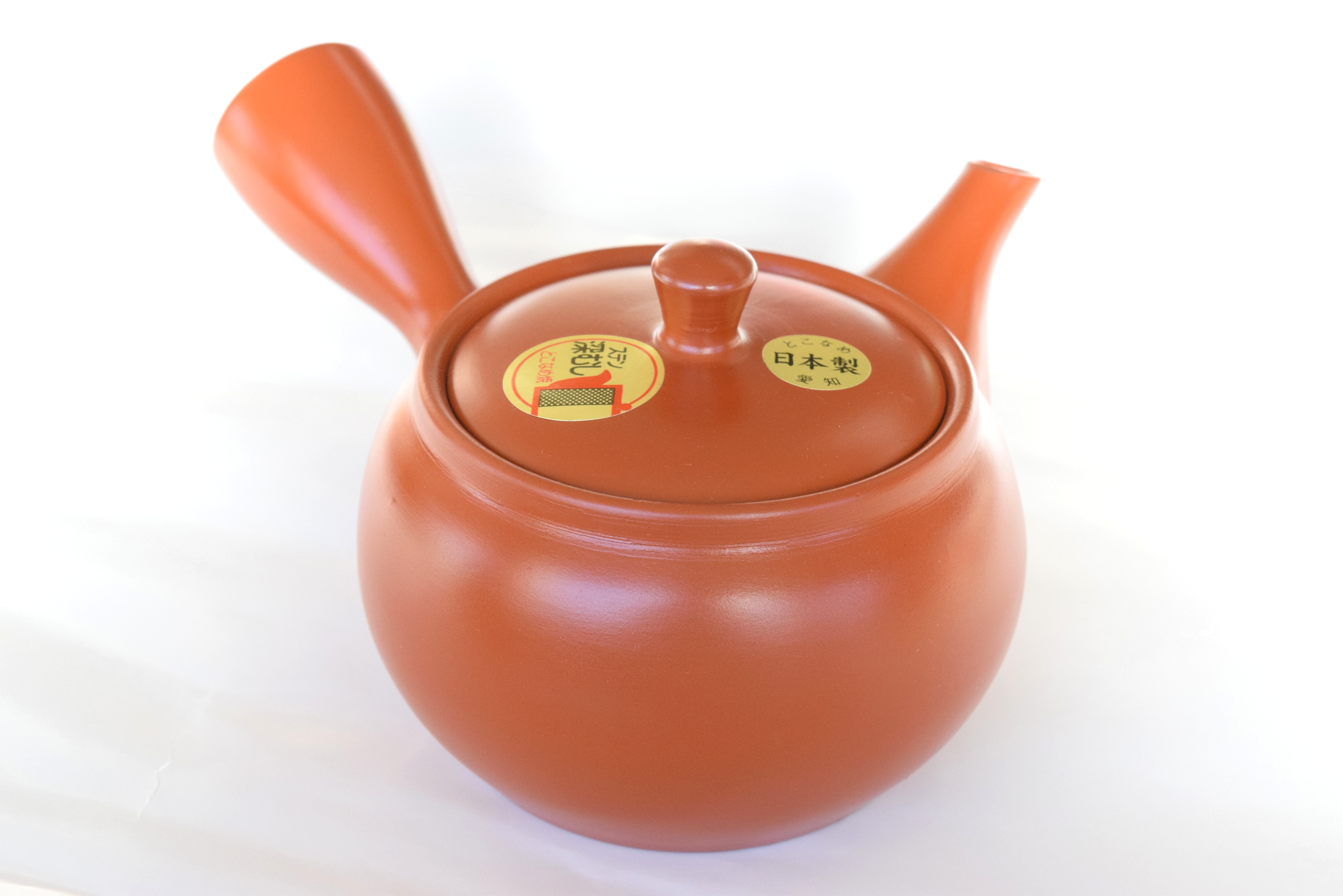 常滑焼き急須【朱泥】平アミ 深蒸し用 約360cc