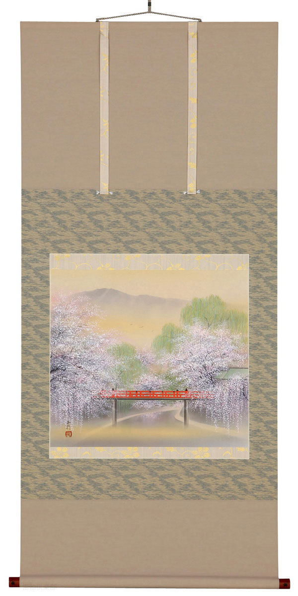 春の小京都　尺八横　川島正行【直筆作品】