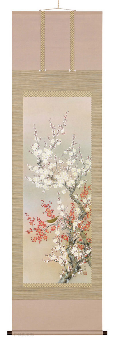 紅白梅鴬　河津武禅【直筆作品】