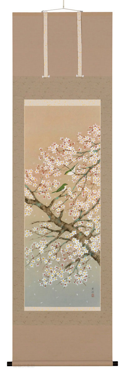 桜に小鳥　鈴木秀湖【直筆作品】