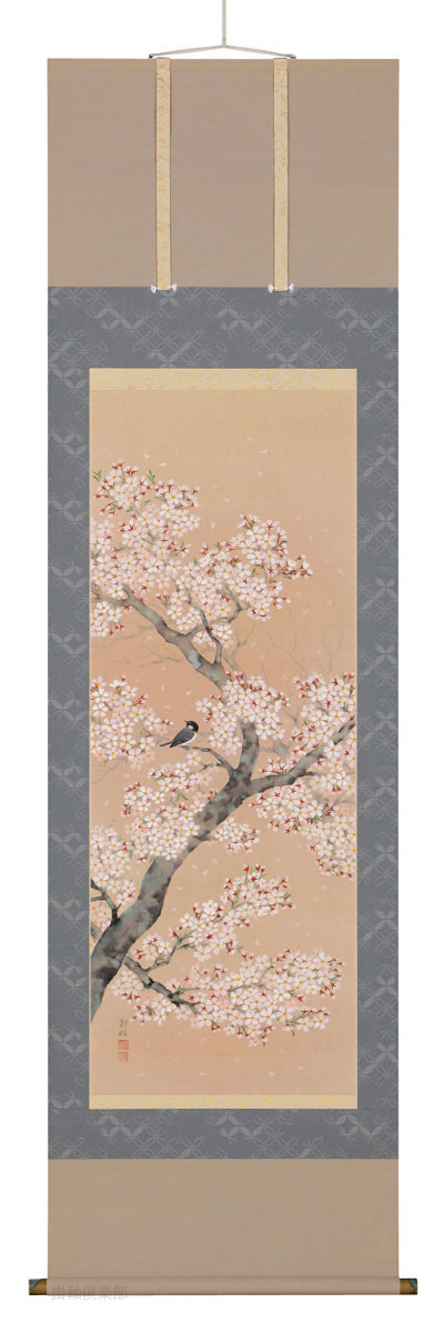 桜に小鳥　浅井新明【直筆作品】