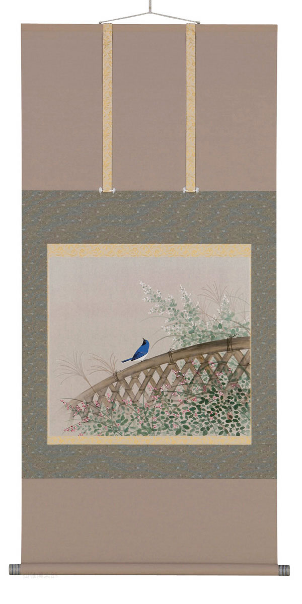 萩に小鳥　鈴木秀湖【直筆作品】