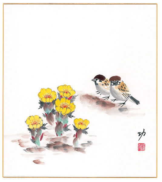 福寿草　秋田　功【直筆作品】