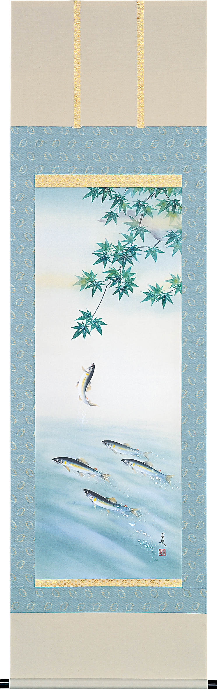 登り鮎 荒川里史 尺五立（直筆）