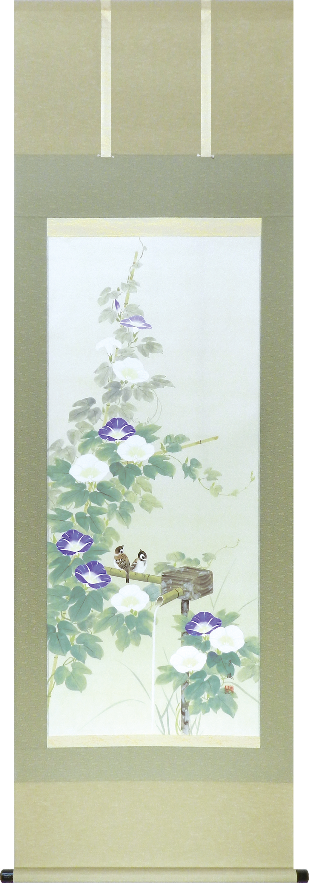 朝顔　出口華凰　尺五立（直筆）