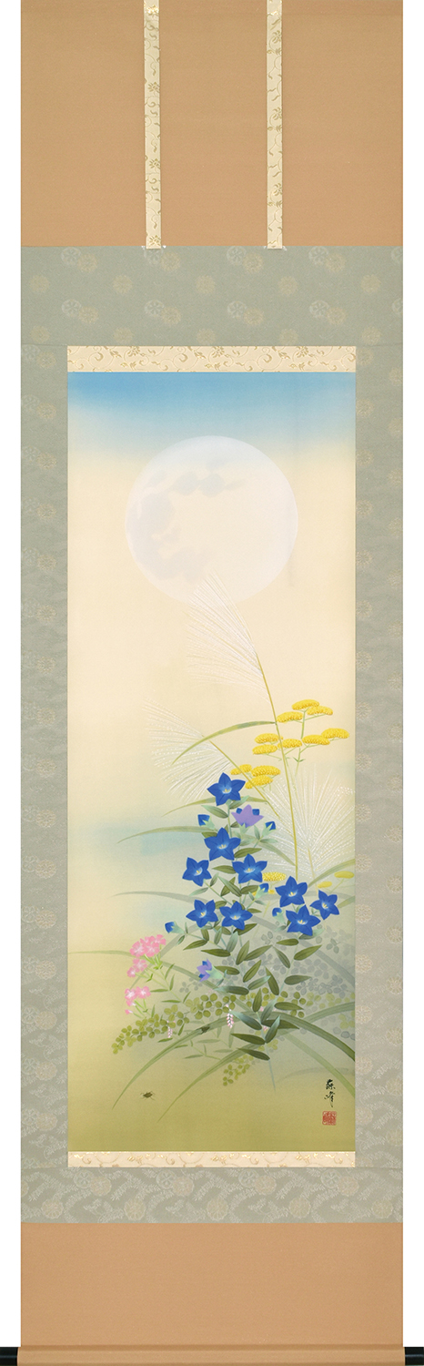 紅草　富田蘇峰　尺五立（特殊印刷工芸作品）