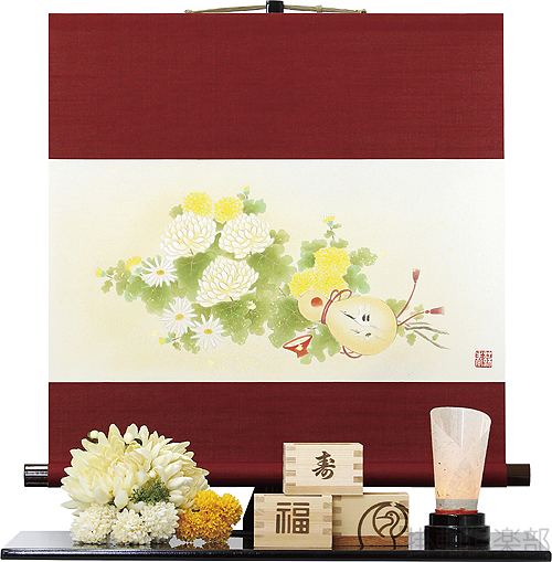 ×JIKU（かけるじく）　花慈童（はなじどう）　金武蘇春（かねたけそしゅん）（直筆）【掛け軸の販売専門店 掛軸倶楽部】