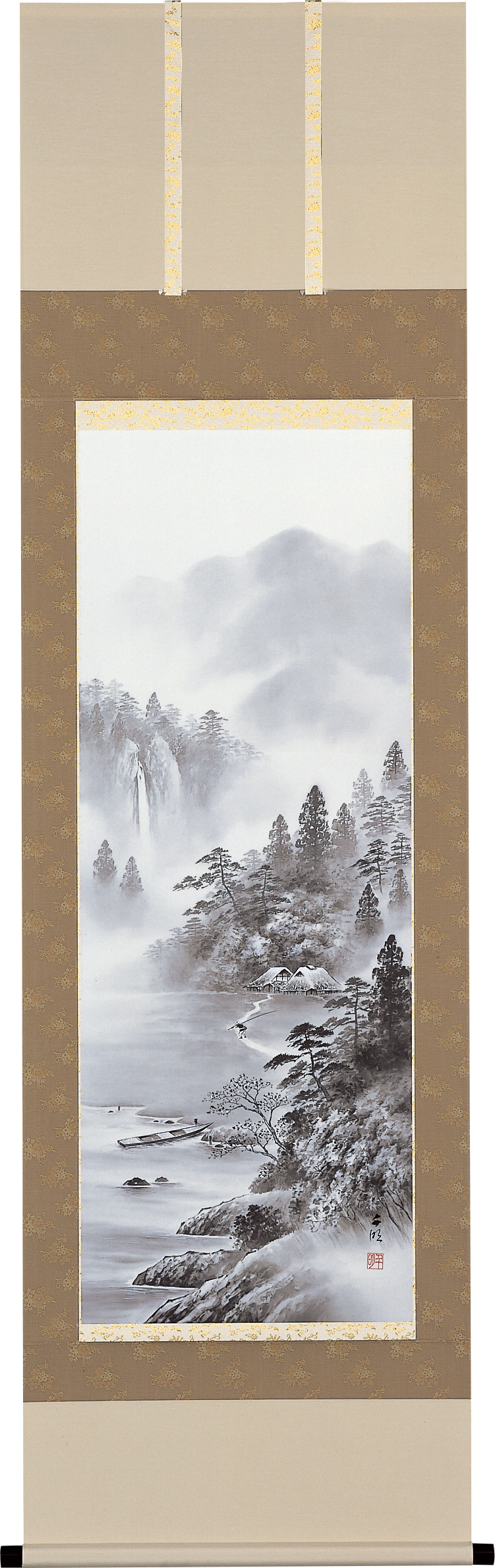 水墨山水　阿波千明 　尺五立（特殊印刷工芸作品）