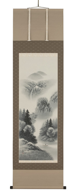 水墨山水　井原史朗（直筆） 画像　掛軸（掛け軸）　