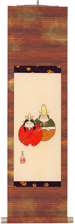 ミニ掛け軸（立型）今井玄花 丸雛【直筆】 【掛け軸の販売専門店 掛軸  