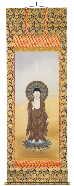 阿弥陀如来立像　篠田　清澄（直筆）　掛軸（掛け軸）