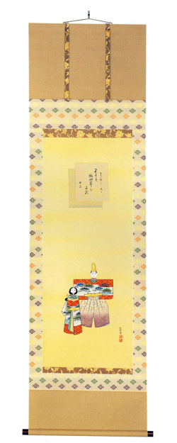お雛　みよし野の　里にも桃の　節句かな　梅室　石神　直堂（直筆）　掛軸（掛け軸）