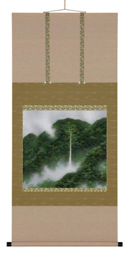 稲垣錦荘　水墨山水掛軸　Y215 掛け軸 水墨山水◇倉地邦彦（真作・新品）