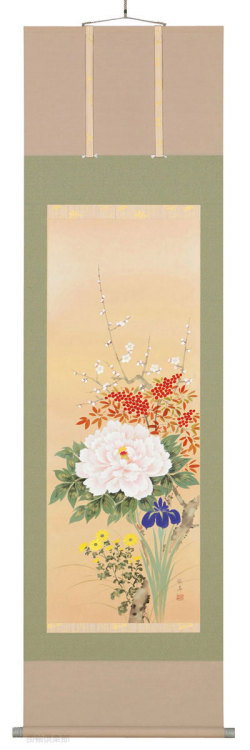 四季草花　宮沢湖春【直筆作品】