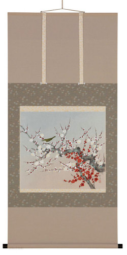 紅白梅鴬　鈴木秀湖【直筆作品】