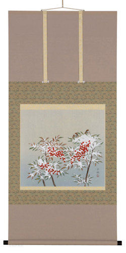 南天に雪　鈴木秀湖【直筆作品】