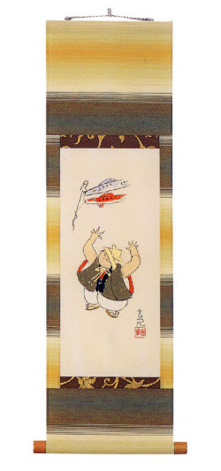 ミニ掛け軸　かぶと の掛軸（掛け軸）