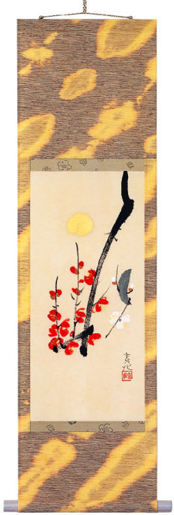 ミニ掛け軸（立大型）今井玄花　梅(直筆作品） の掛軸（掛け軸）