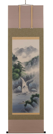 冷韻山水 倉地邦彦（直筆）　掛軸（掛け軸）