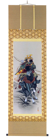 武者（黒馬）森　雪堂（直筆）　掛軸（掛け軸）