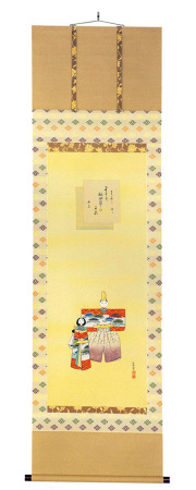 お雛　みよし野の　里にも桃の　節句かな　梅室　石神　直堂（直筆）　掛軸（掛け軸）