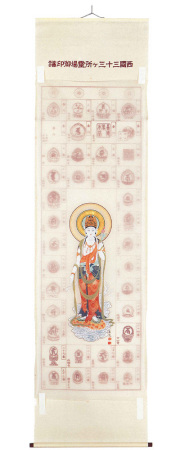 　掛軸（掛け軸）　西国・板東・秩父霊場御印譜マクリ（春容）
