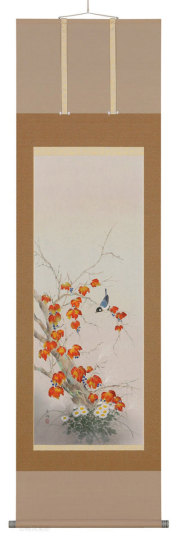 蔦（つた）に小禽　鈴木秀湖【直筆作品】