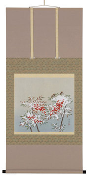 南天に雪　鈴木秀湖【直筆作品】