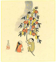 色紙　今井玄花　七夕 【直筆作品】