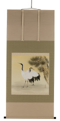 双鶴 青柳北彩（直筆）　掛軸（掛け軸）