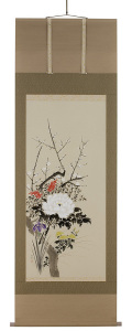 四季草花　尾上晩翠（直筆）　掛軸（掛け軸）　