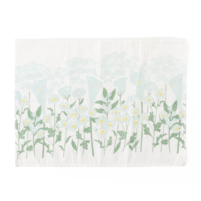 かや織ふきん　花束（青）