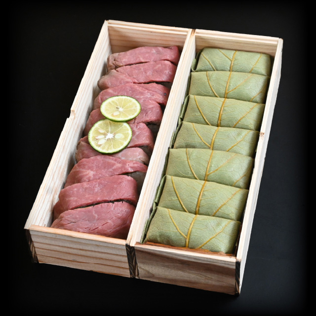 【送料無料】柿の葉ずしと大和牛ローストビーフ棒ずし詰合せセット