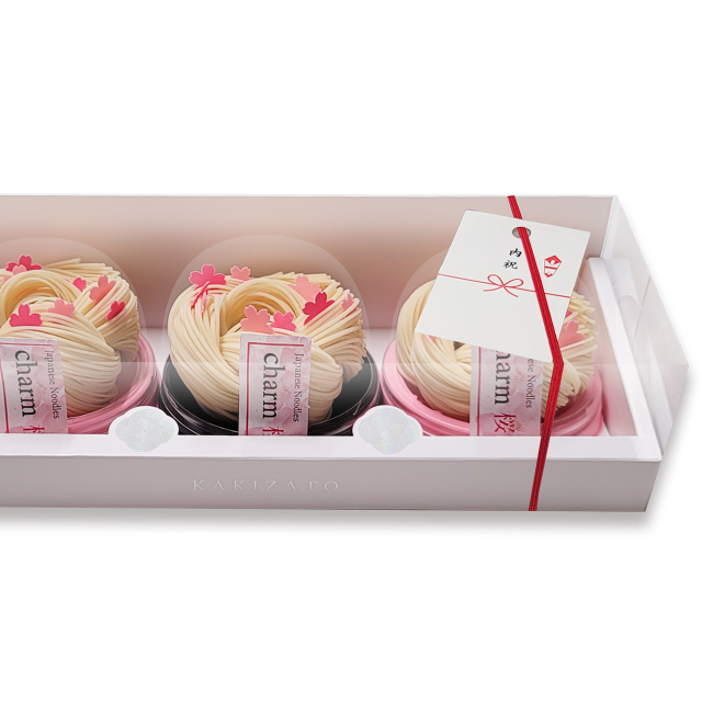 knot charm 桜　3個入　熨斗掛けイメージ