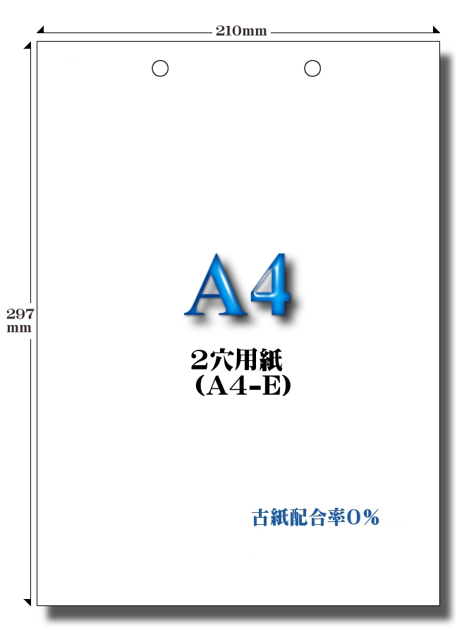 A4 白紙 2穴用紙 A4-E