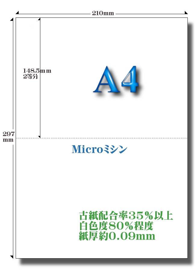 高白色エコペーパー2面用紙