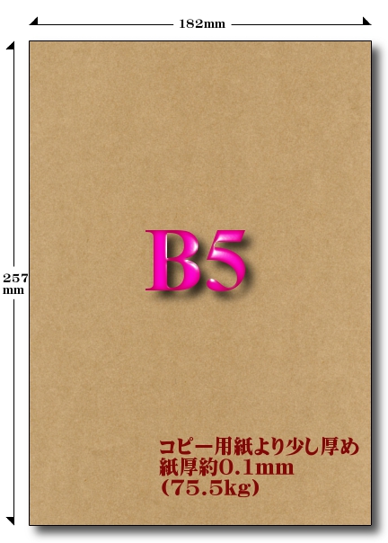 クラフト用紙 b5 100枚 メール 加工直販 com